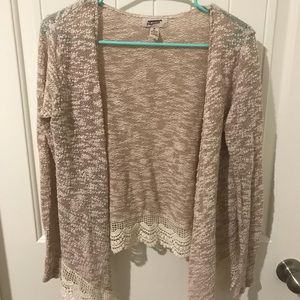 Crochet high-low cardigan